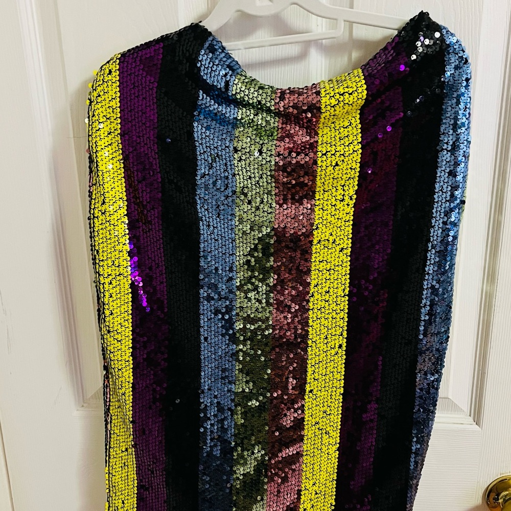 Sequin Pencil Cut Skirt